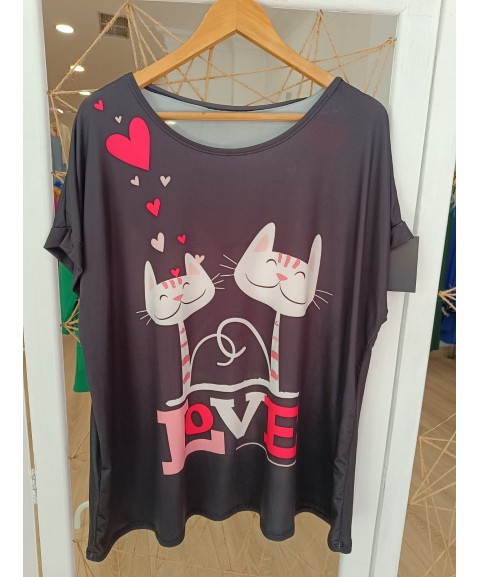 Camiseta talla grande gatitos